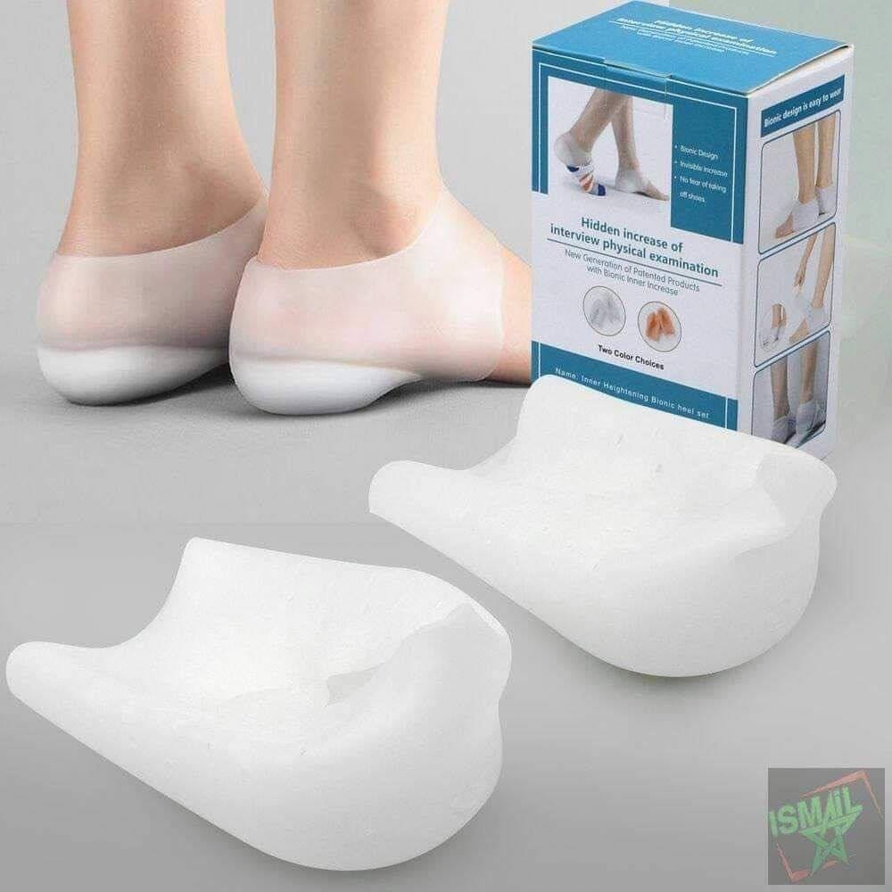 2-Pair 2–5CM Height Increase Silicone Heel Cushion Insoles for Men & Women