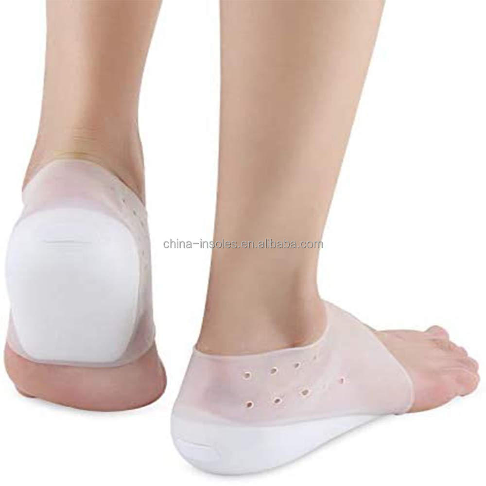 2-Pair 2–5CM Height Increase Silicone Heel Cushion Insoles for Men & Women