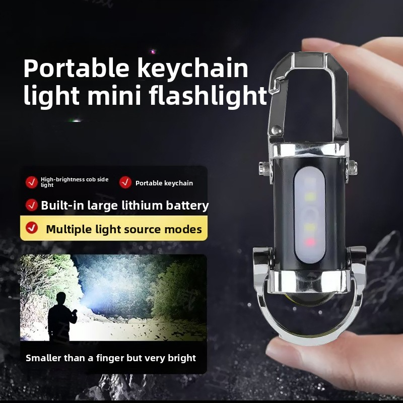 Portable Rechargeable Keychain Flashlight Multi-function
