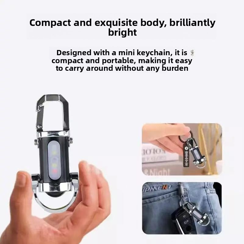 Portable Rechargeable Keychain Flashlight Multi-function